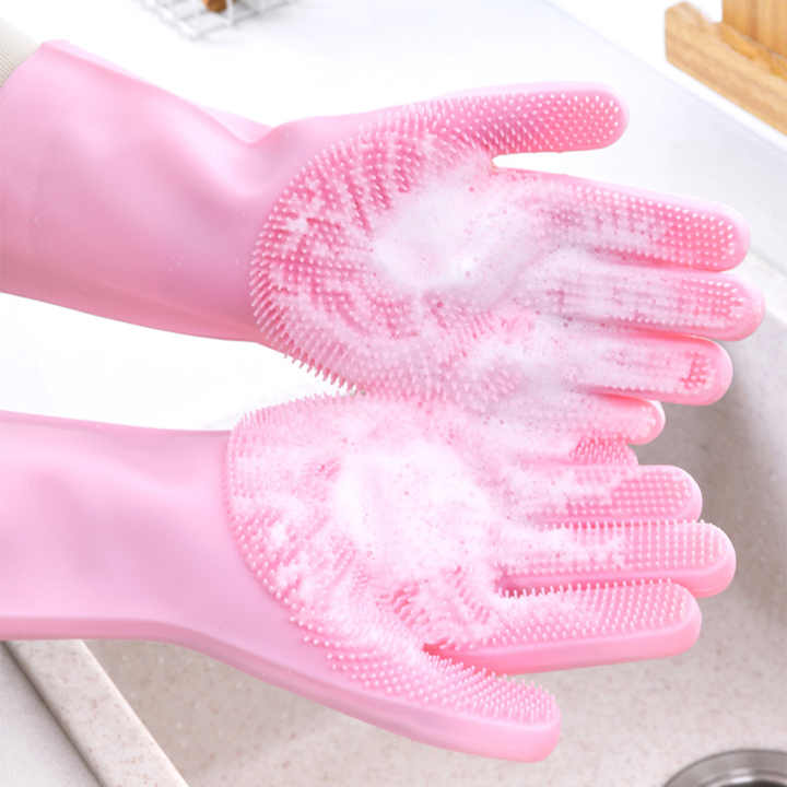 Silicone Washing Full Finger Gloves