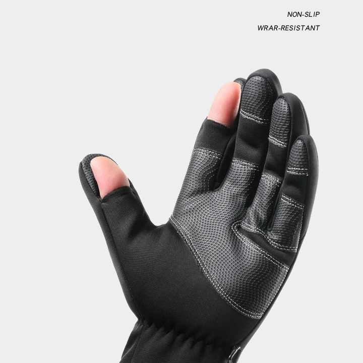 Men Two Fingers out Winter Gloves Touch Screen Windproof