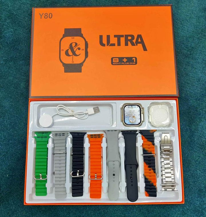 Y80 Ultra Smart watch (with 8 straps in random color)